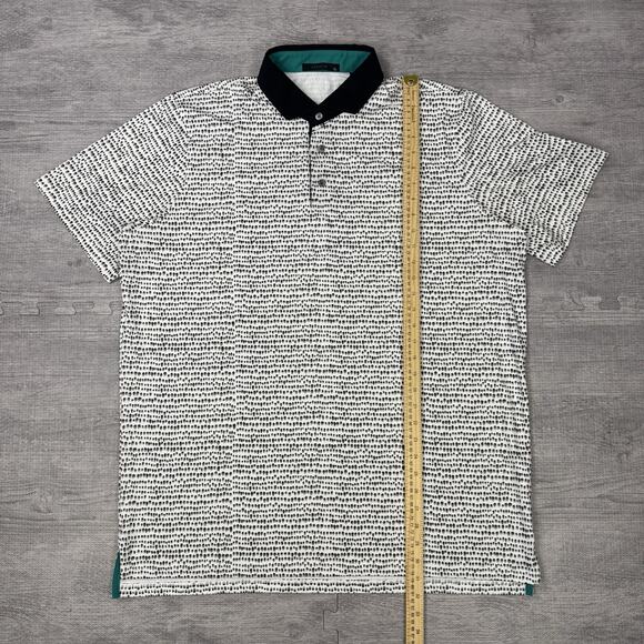 Greyson Shirt Men XL Navy Blue Golf Polo AOP Performance Scottsdale National EUC - Picture 4 of 12